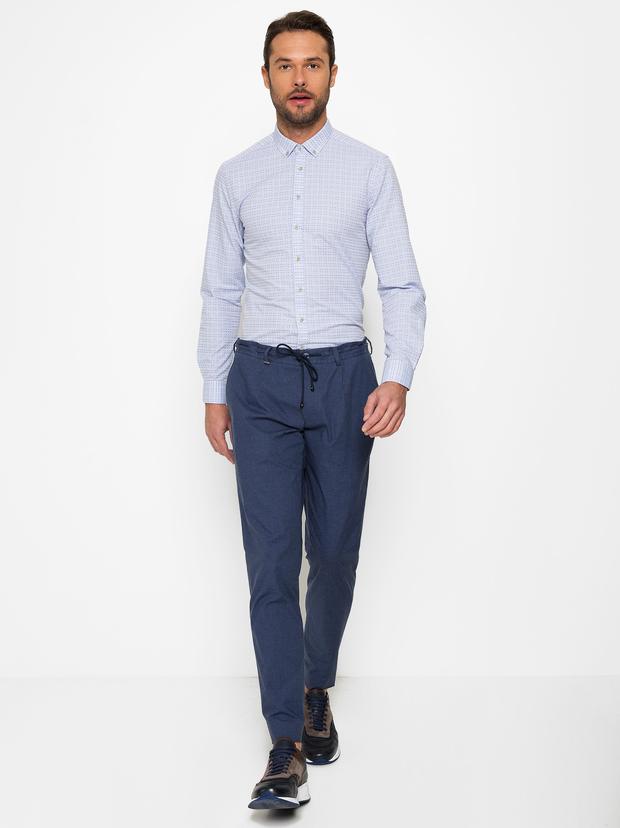 Açık Mavi Slim Fit Uzun Kollu Gömlek