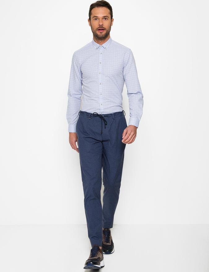 Açık Mavi Slim Fit Uzun Kollu Gömlek