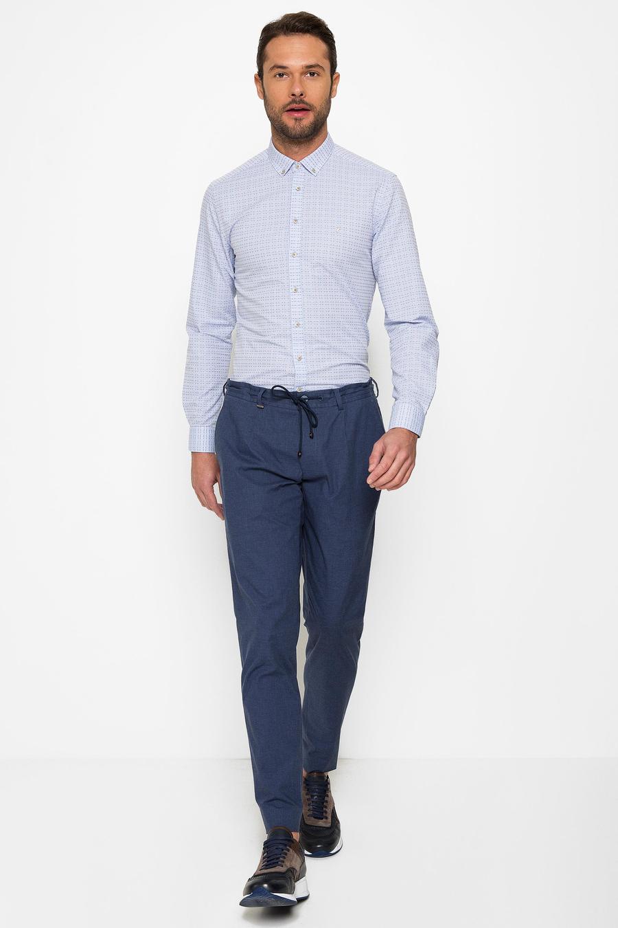 Açık Mavi Slim Fit Uzun Kollu Gömlek - 50186059004