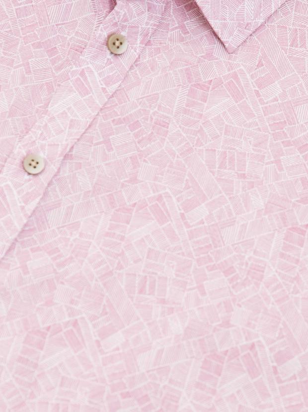 Fuşya Slim Fit Uzun Kollu Gömlek