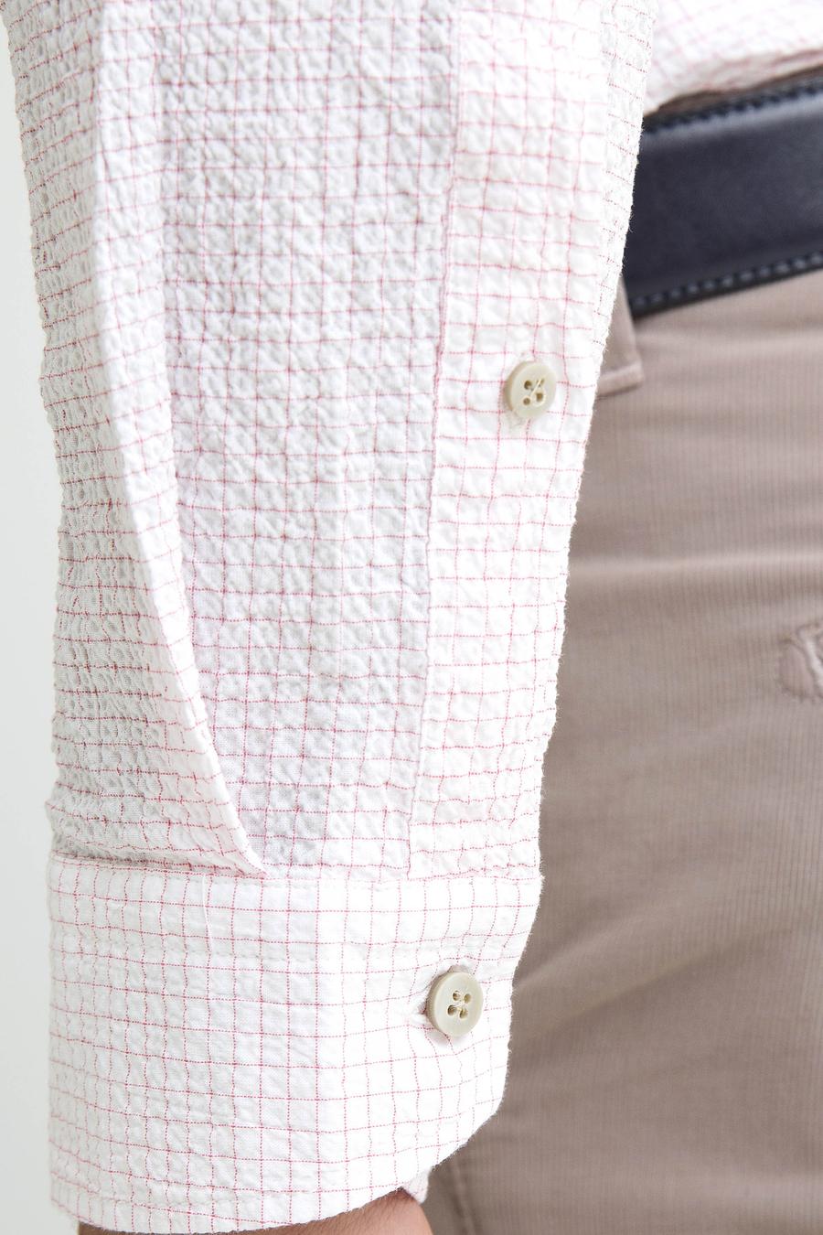 Kırmızı Slim Fit Uzun Kollu Gömlek - 50189617012