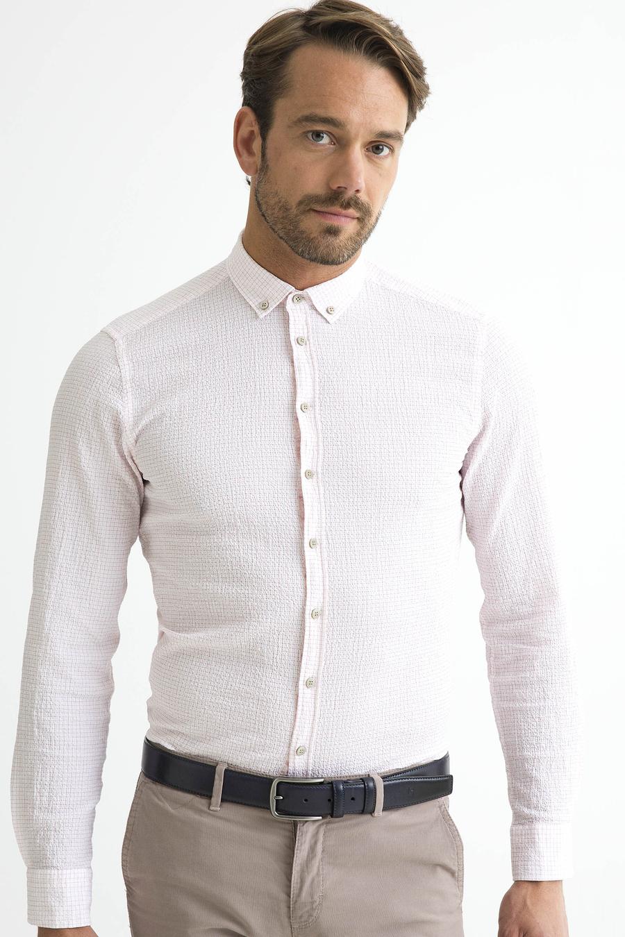 Kırmızı Slim Fit Uzun Kollu Gömlek - 50189617012