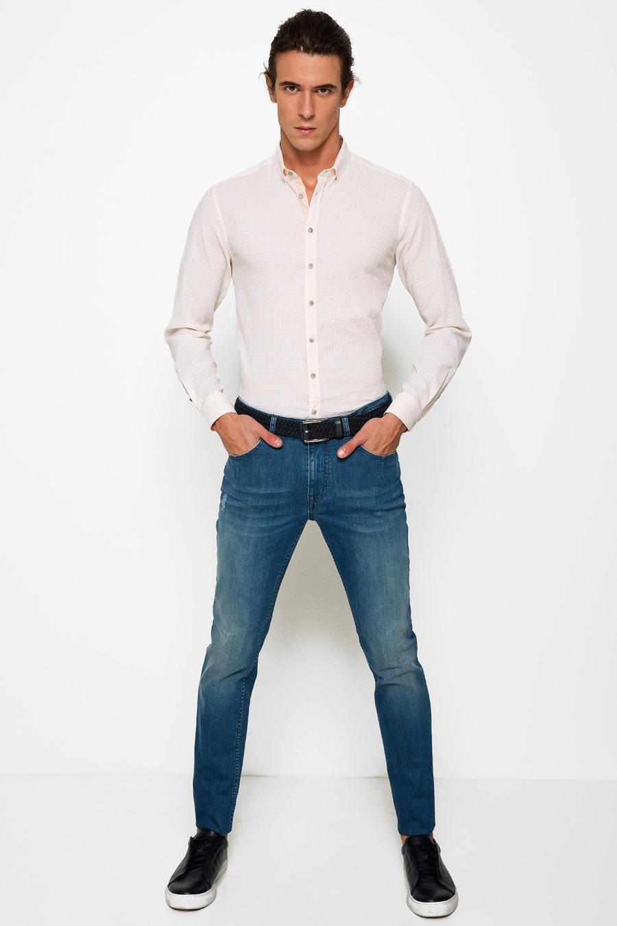 Turuncu Slim Fit Uzun Kollu Gömlek - 50189617023