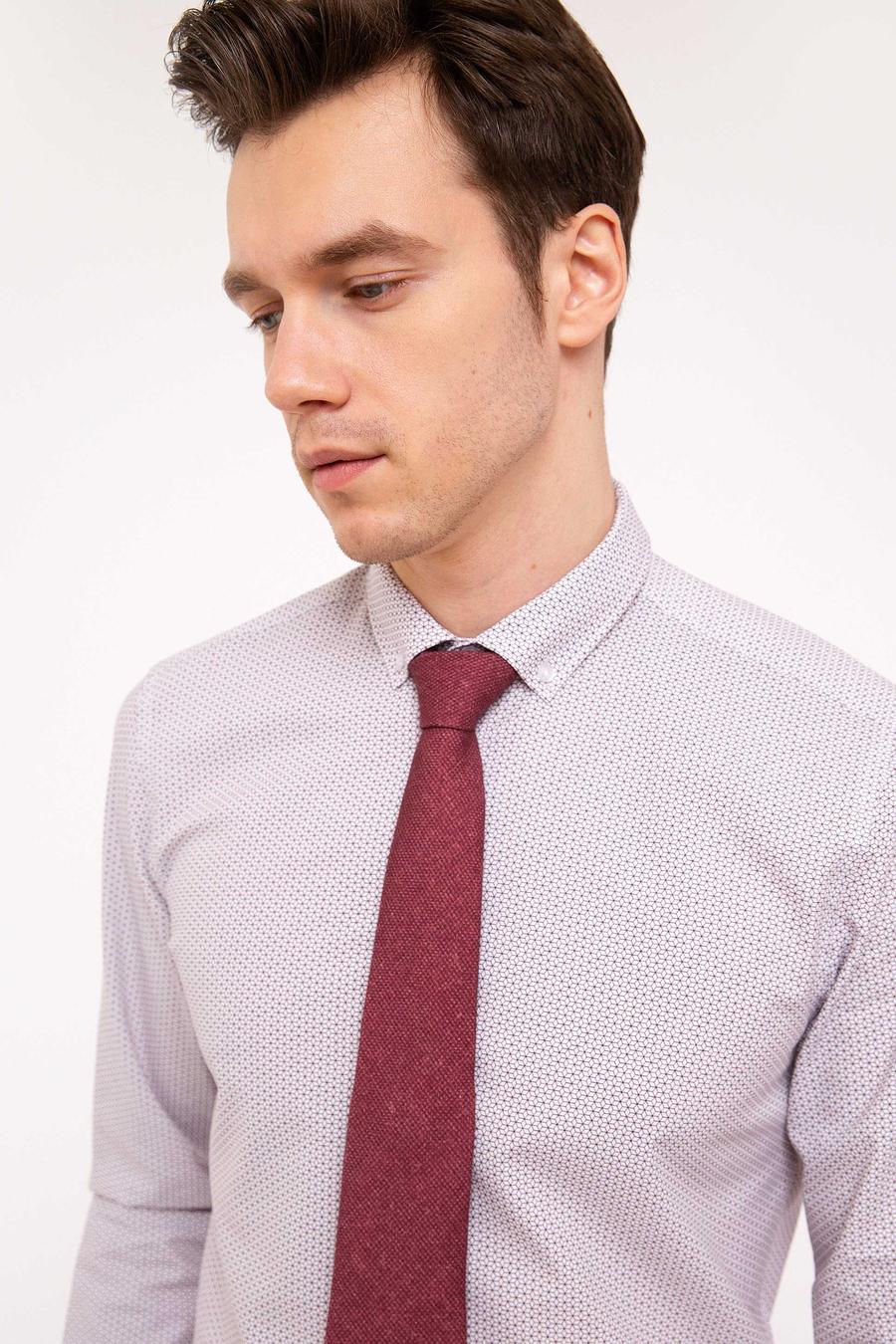 Kırmızı Slim Fit Uzun Kollu Gömlek - 50202007059