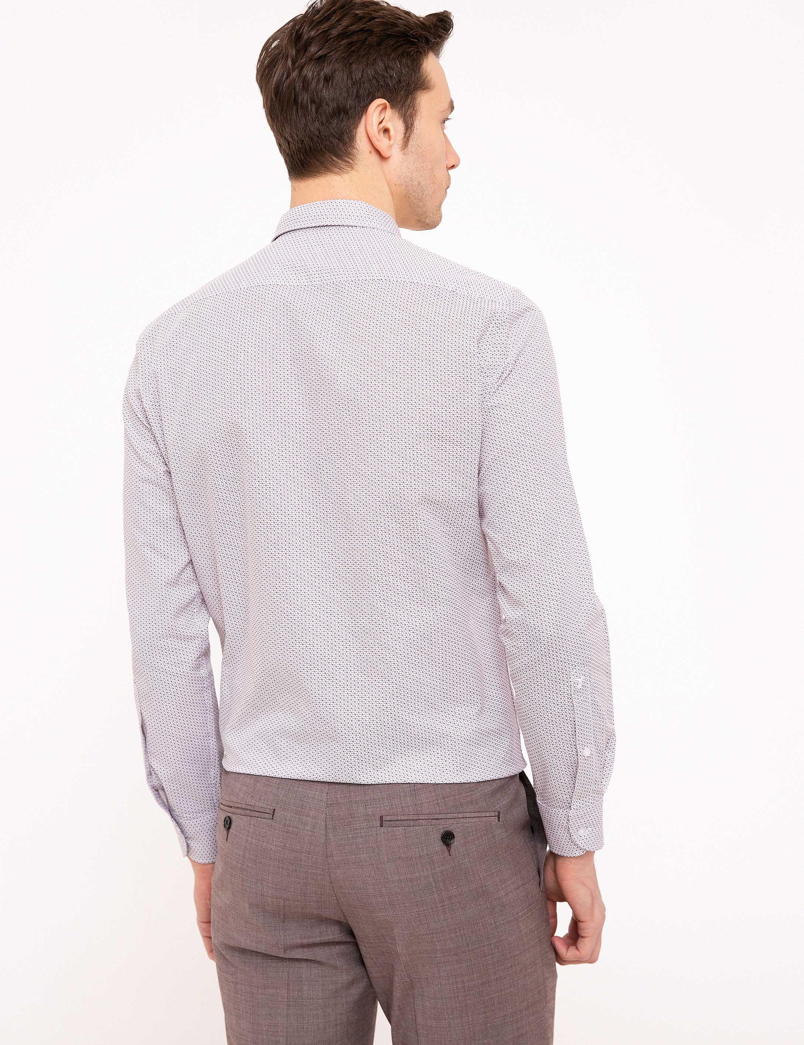 Kırmızı Slim Fit Uzun Kollu Gömlek - 50202007059