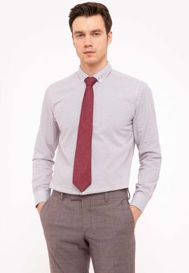 Kırmızı Slim Fit Uzun Kollu Gömlek