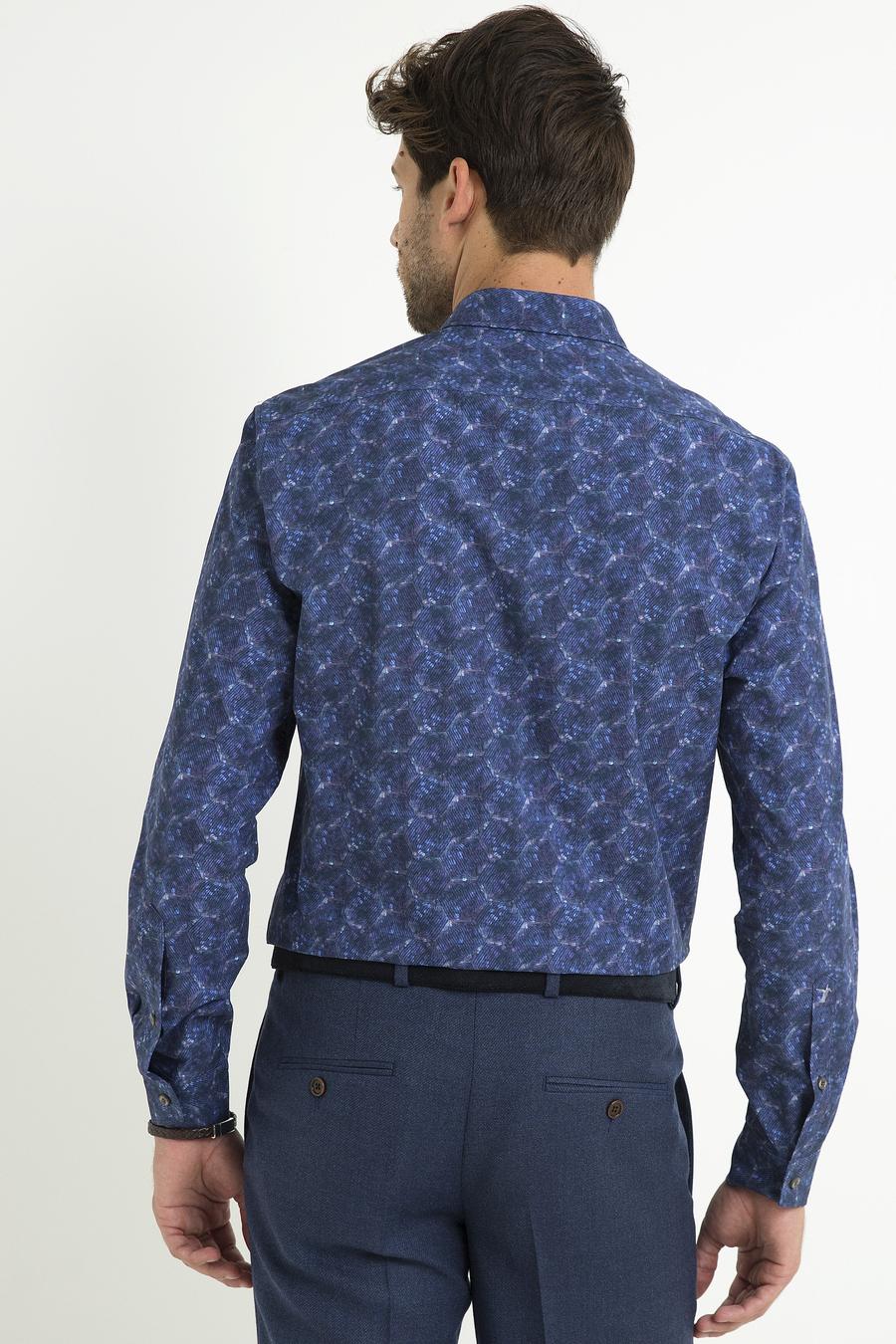Lacivert Slim Fit Uzun Kollu Gömlek - 50193014022