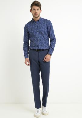 Lacivert Slim Fit Uzun Kollu Gömlek