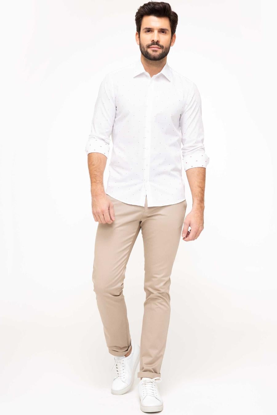 Beyaz Slim Fit Uzun Kollu Gömlek - 50200060004