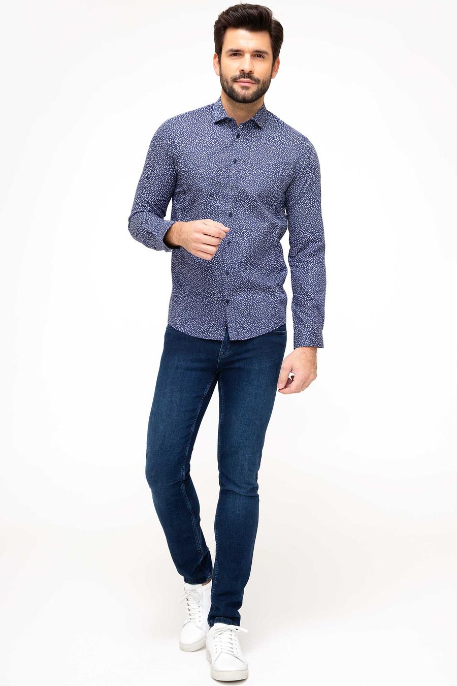 Lacivert Slim Fit Uzun Kollu Gömlek - 50200219005
