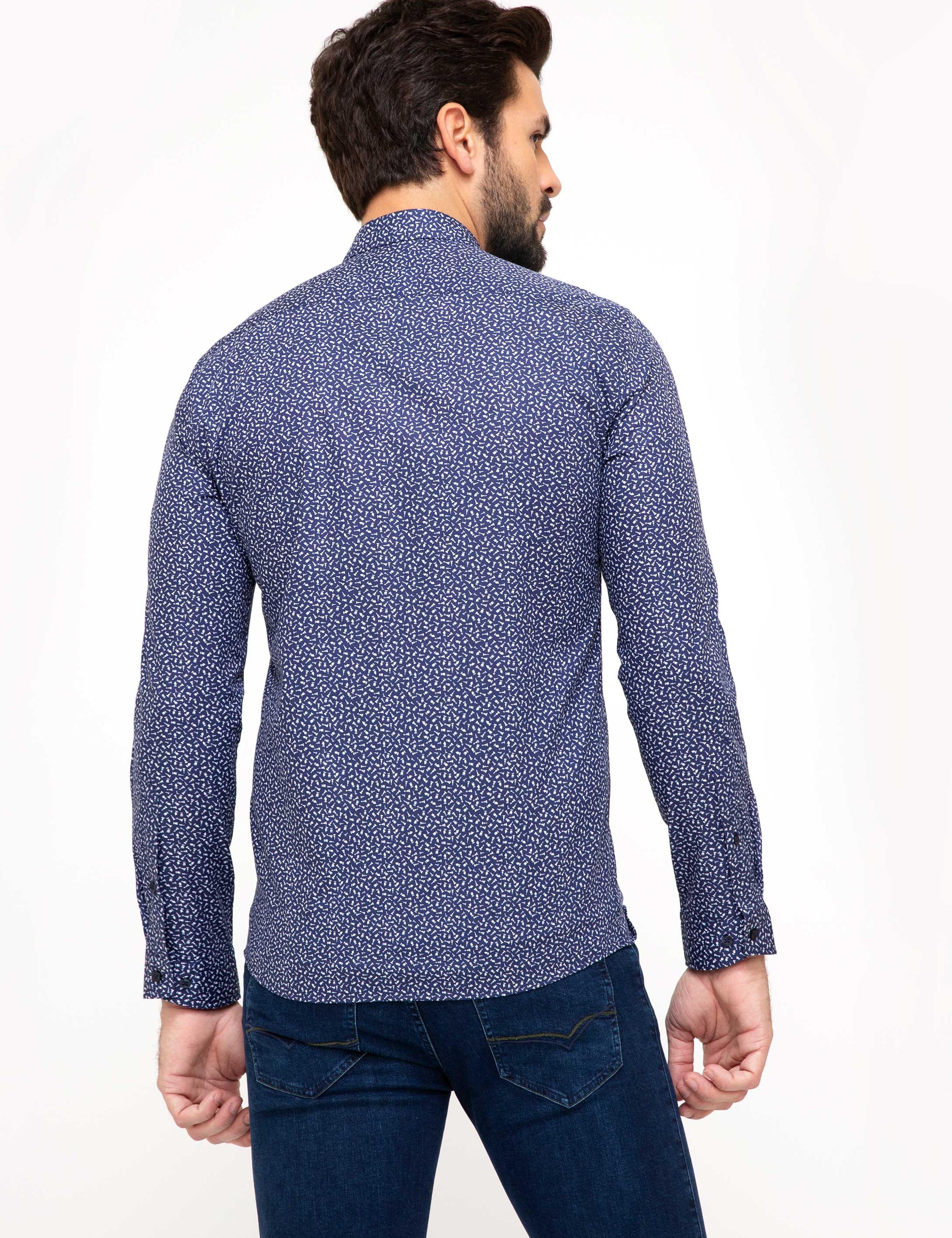 Lacivert Slim Fit Uzun Kollu Gömlek - 50200219005