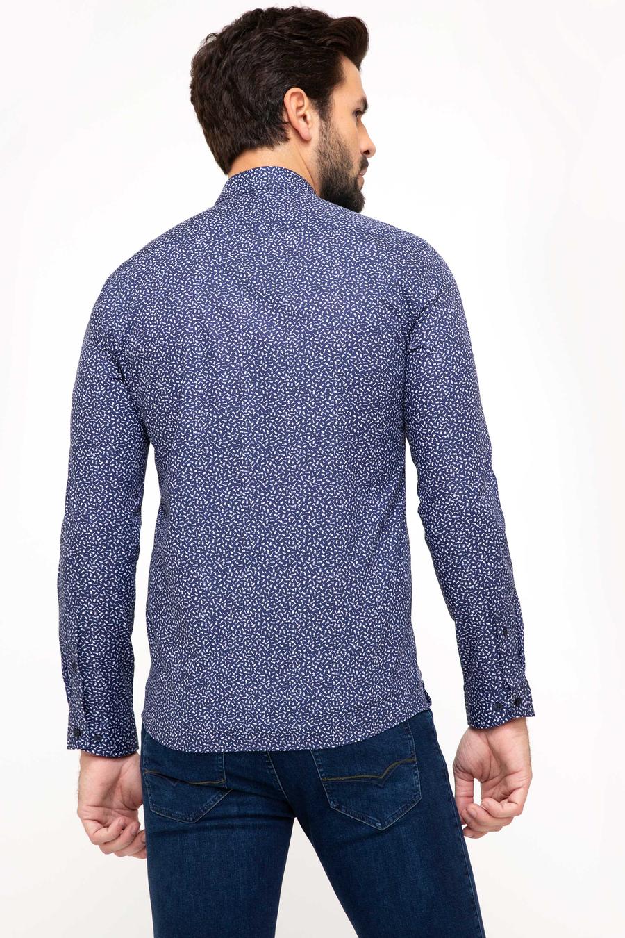 Lacivert Slim Fit Uzun Kollu Gömlek - 50200219005