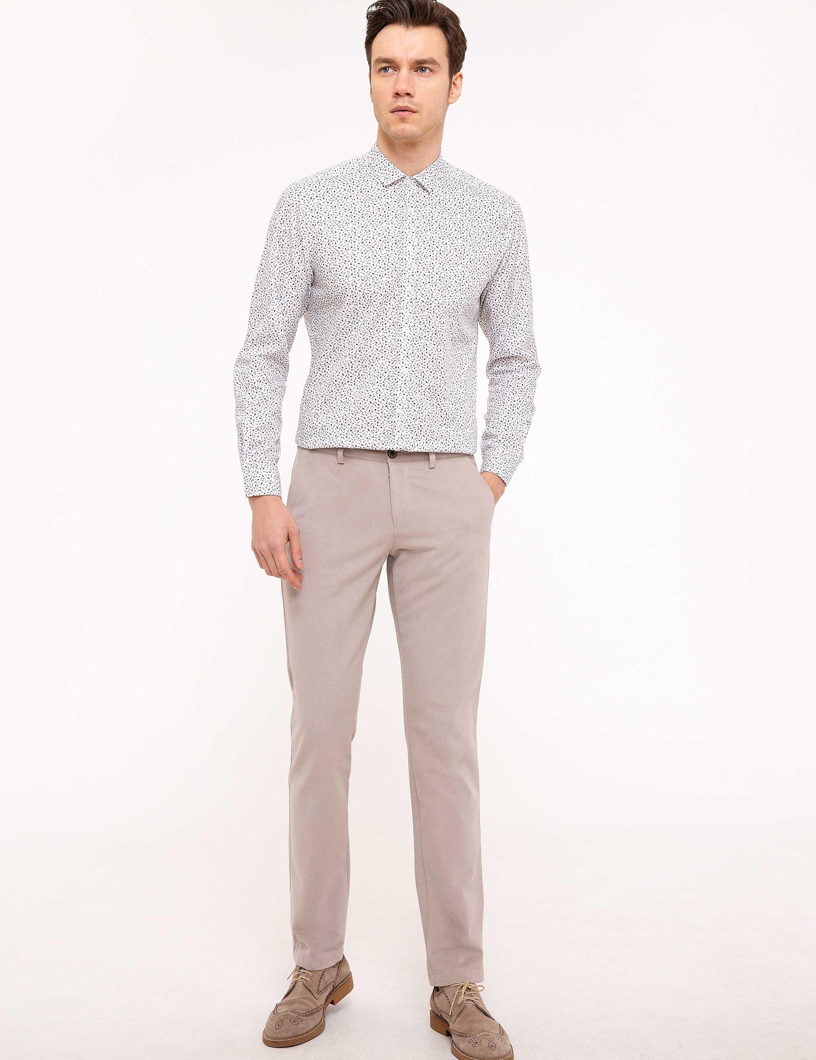 Beyaz Slim Fit Uzun Kollu Gömlek - 50200219024