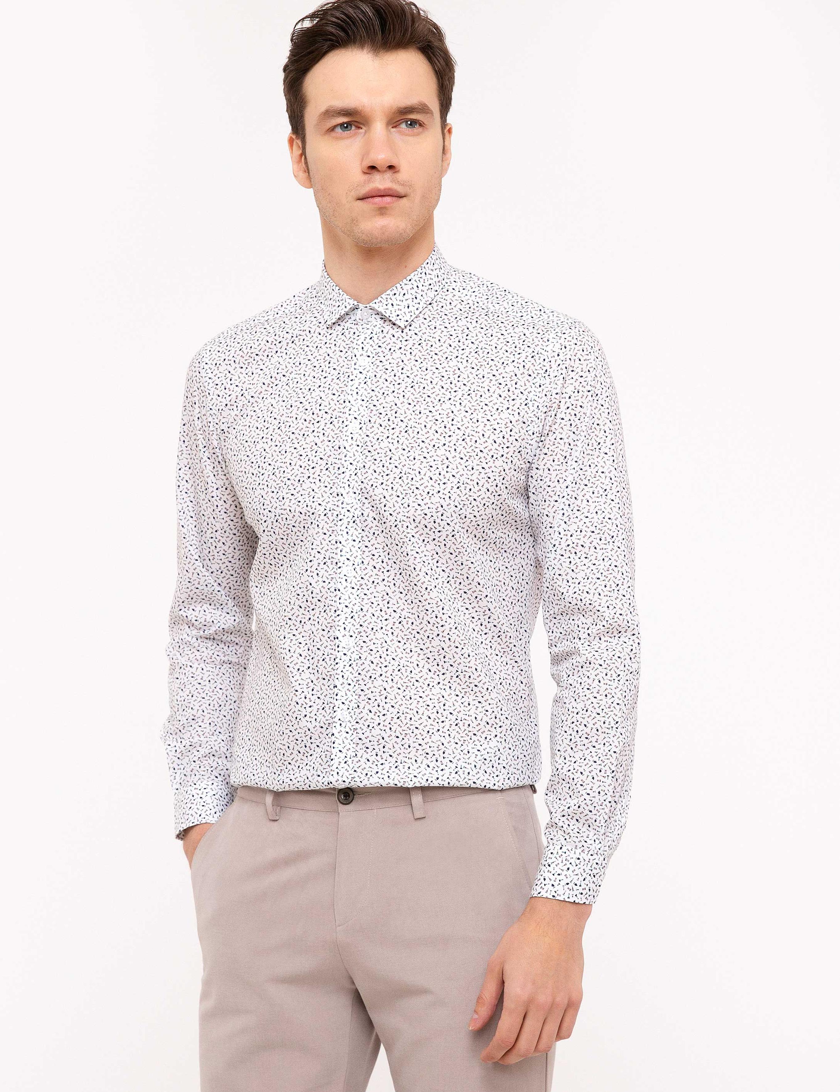 Beyaz Slim Fit Uzun Kollu Gömlek - 50200219024