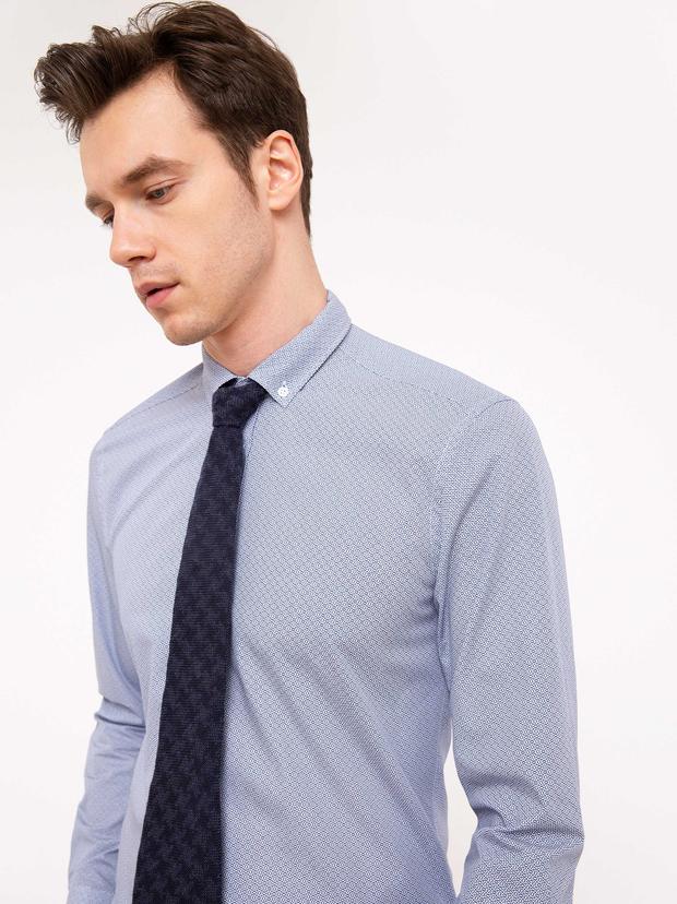 Mavi Slim Fit Uzun Kollu Gömlek