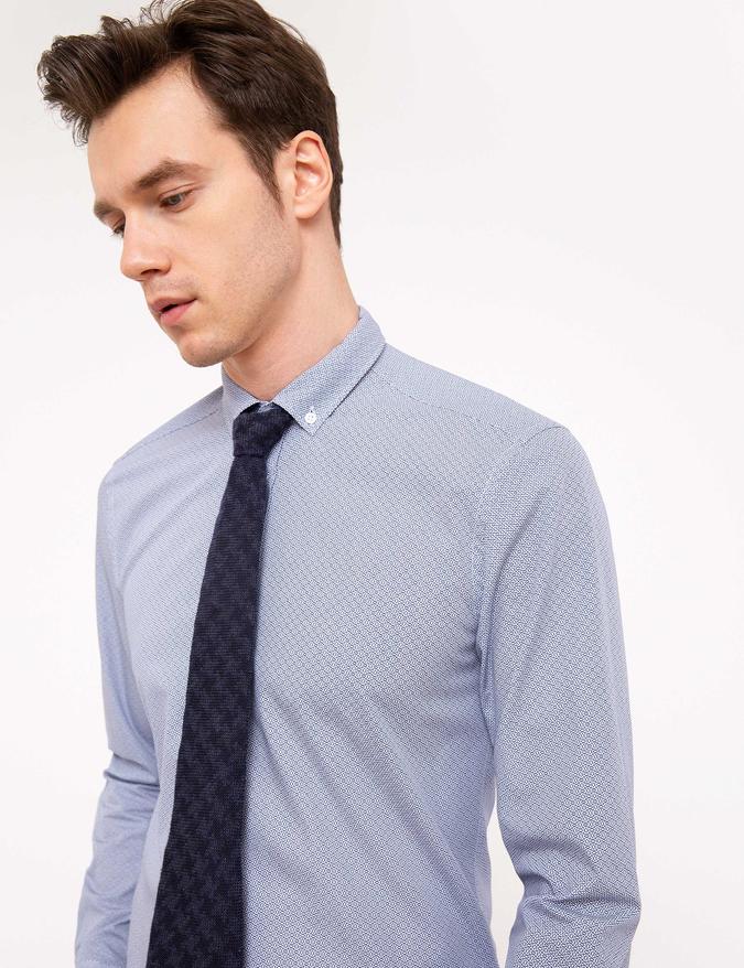 Mavi Slim Fit Uzun Kollu Gömlek