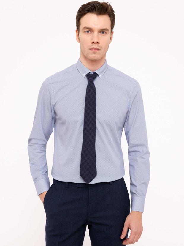 Mavi Slim Fit Uzun Kollu Gömlek