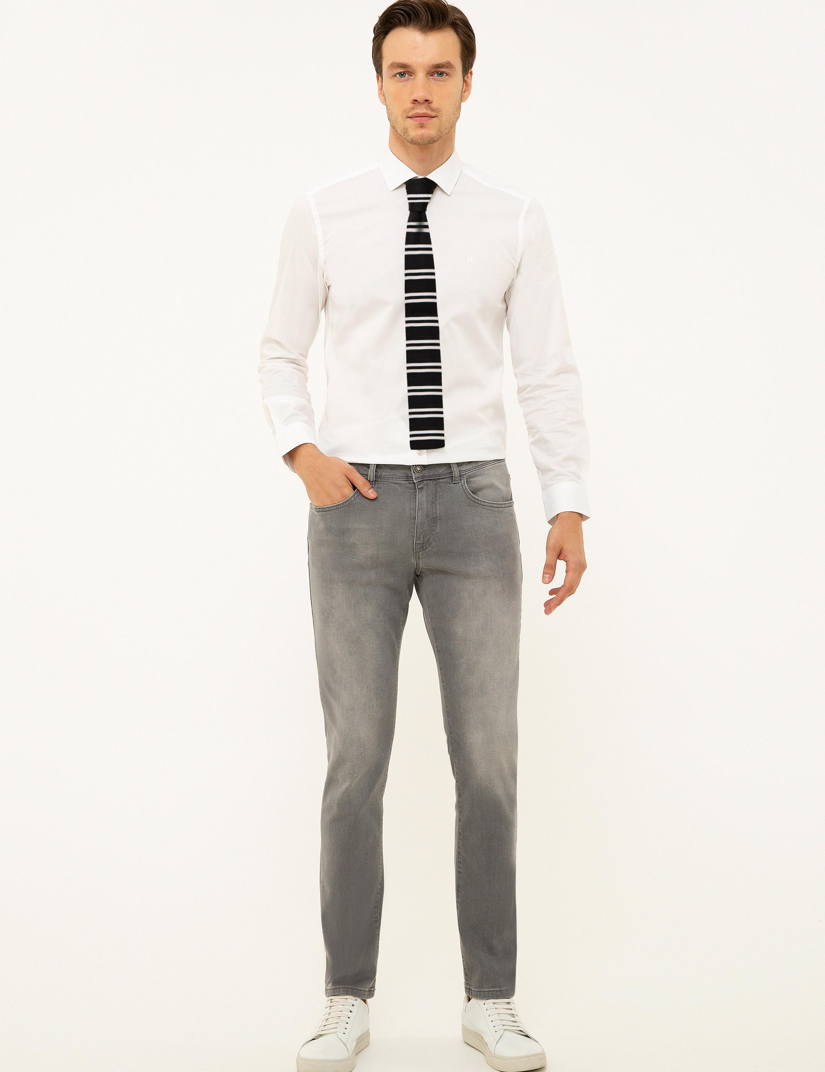 Beyaz Slim Fit Uzun Kollu Basic Gömlek - 50204896004
