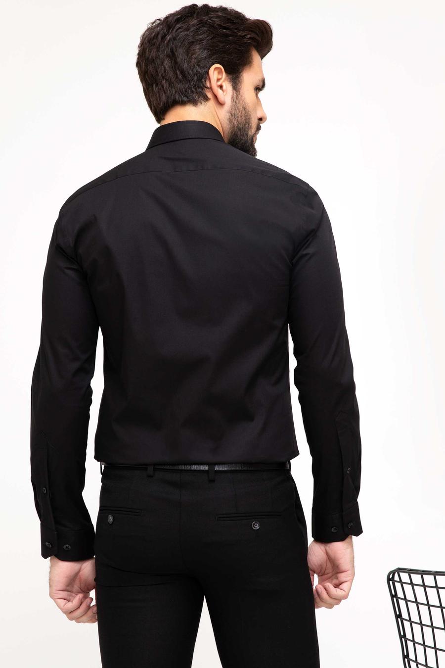 Siyah Slim Fit Basic Gömlek - 50204896072