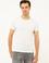 Beyaz Bisiklet Yaka T-Shirt