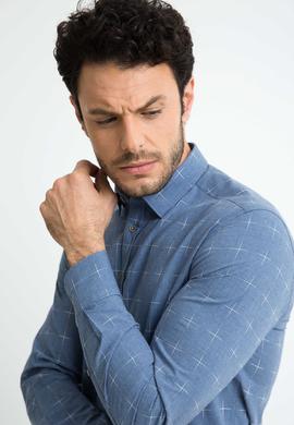 Mavi Slim Fit Uzun Kollu Gömlek