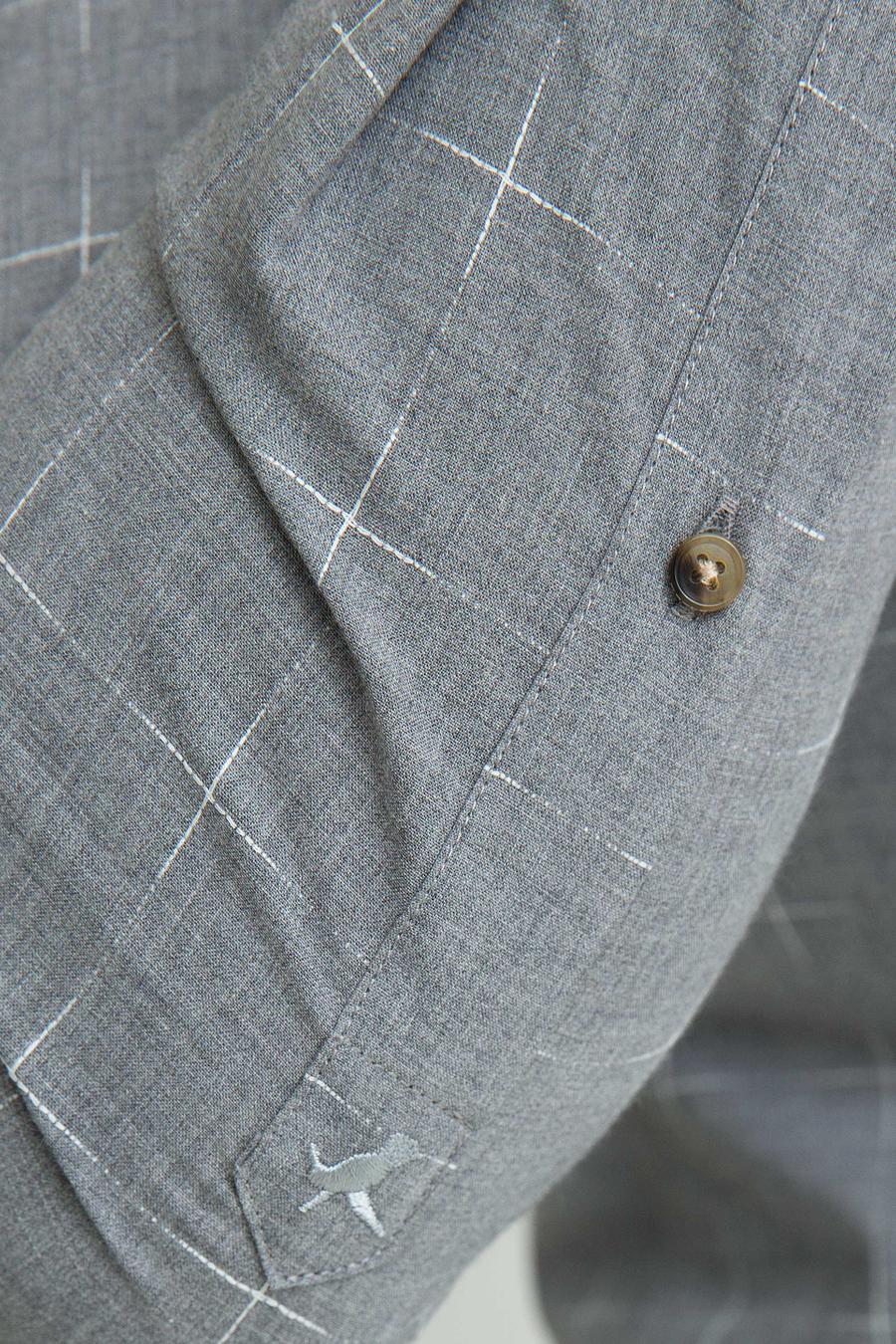 Gri Slim Fit Uzun Kollu Gömlek - 50192856026