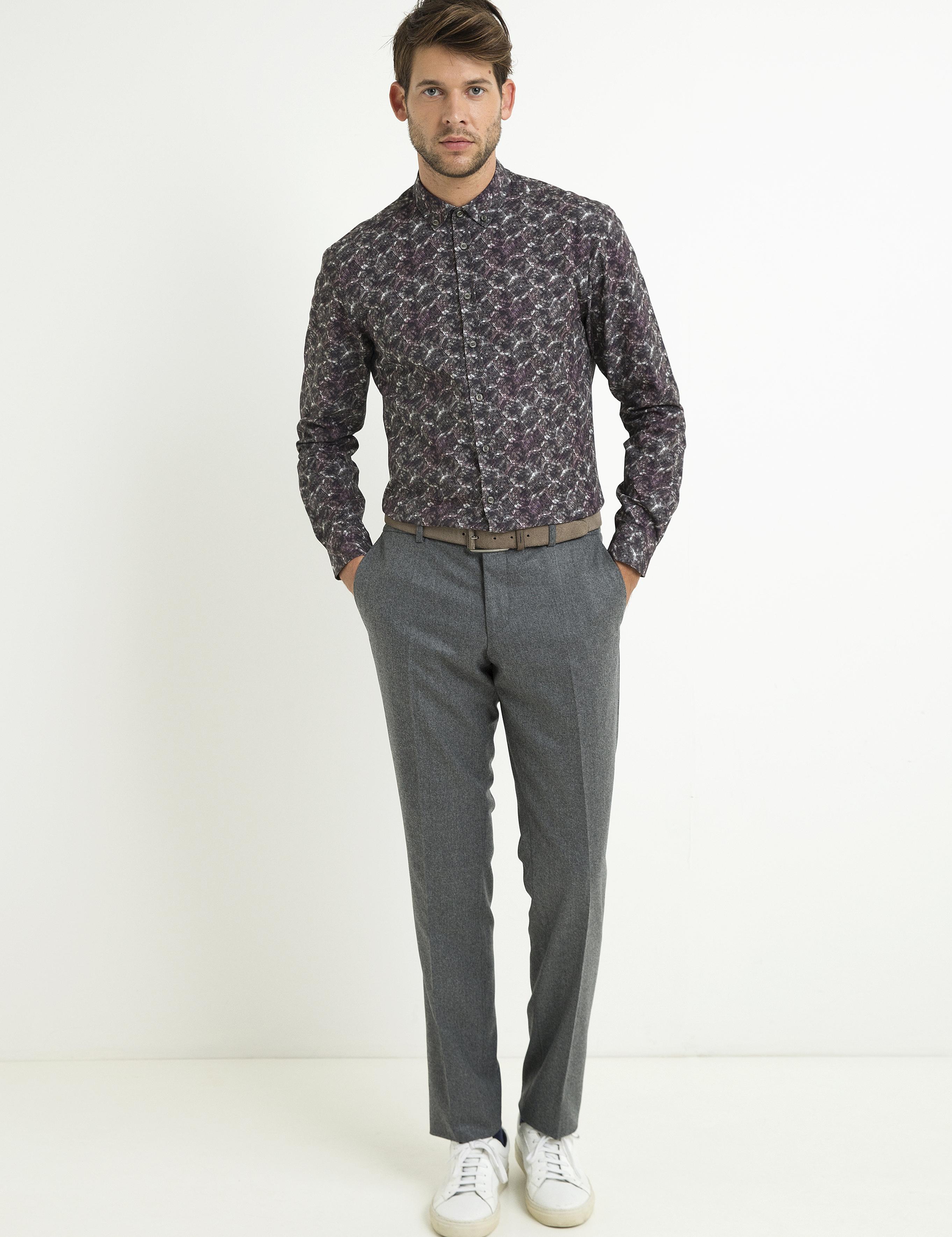 Haki Slim Fit Uzun Kollu Gömlek - 50193014004