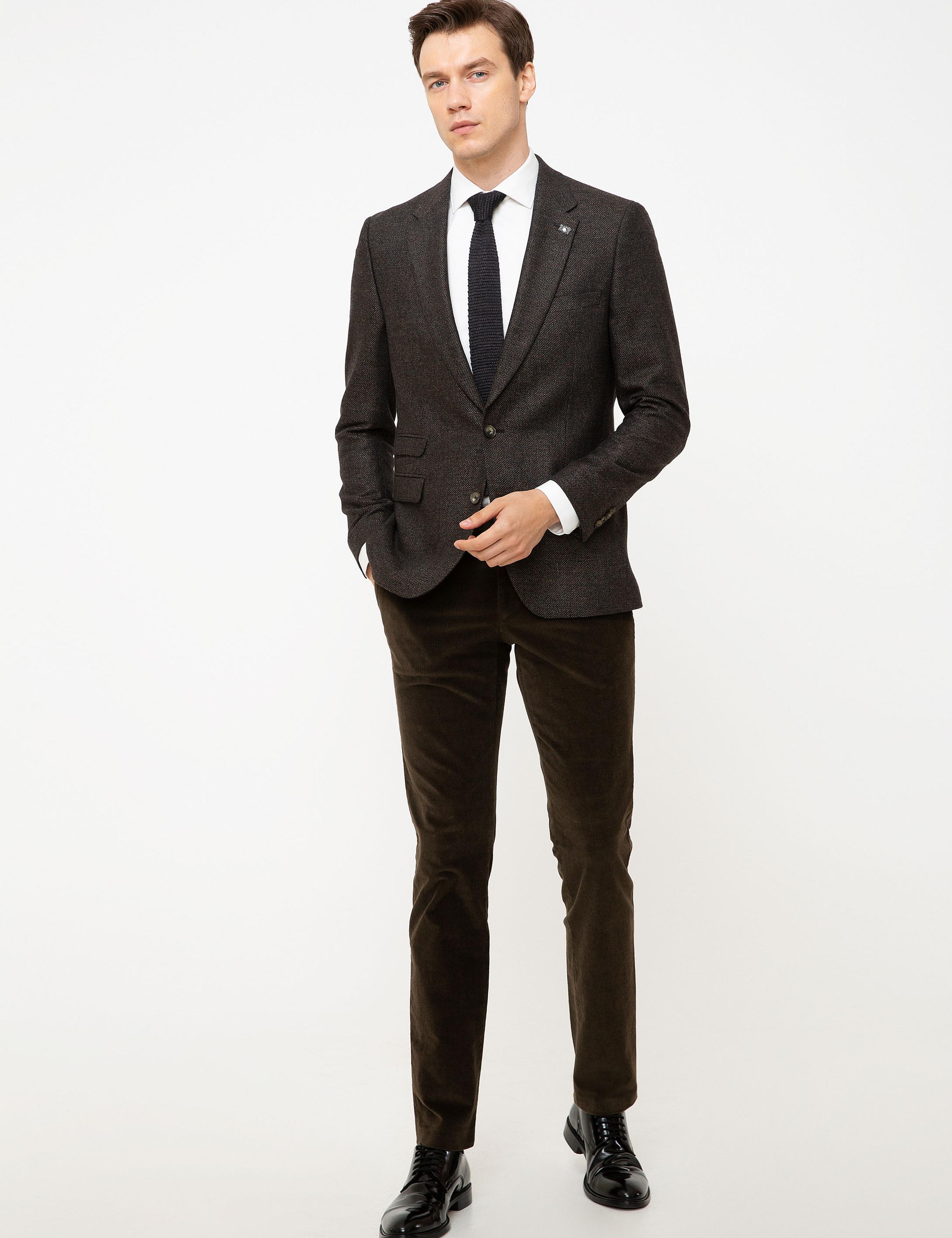 Kahverengi Slim Fit Kumaş Pantolon - 50195384036
