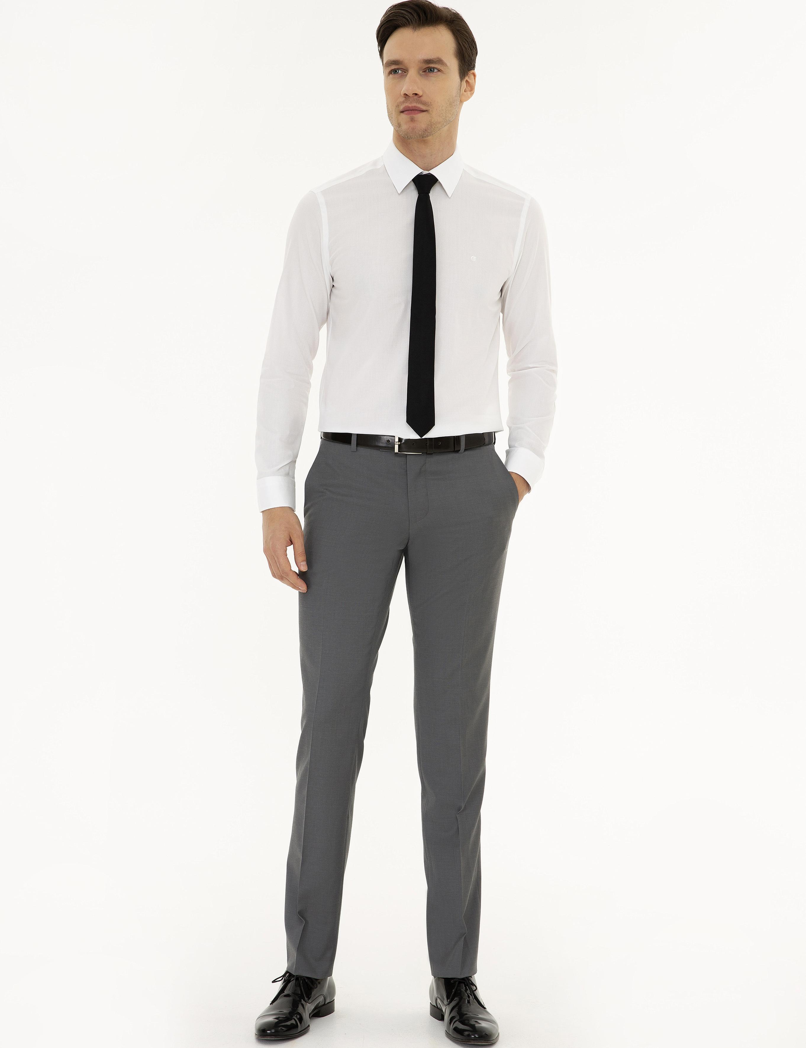 Gri Slim Fit Kumaş Pantolon - 50187380254