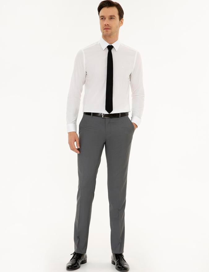 Gri Slim Fit Kumaş Pantolon