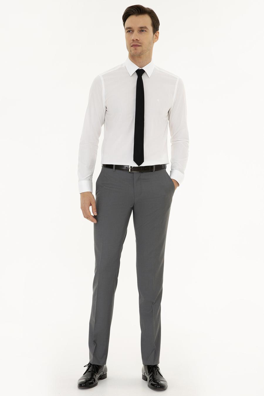 Gri Slim Fit Kumaş Pantolon - 50187380254