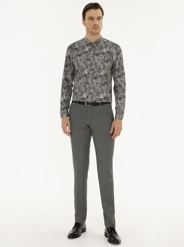 Haki Slim Fit Uzun Kollu Gömlek