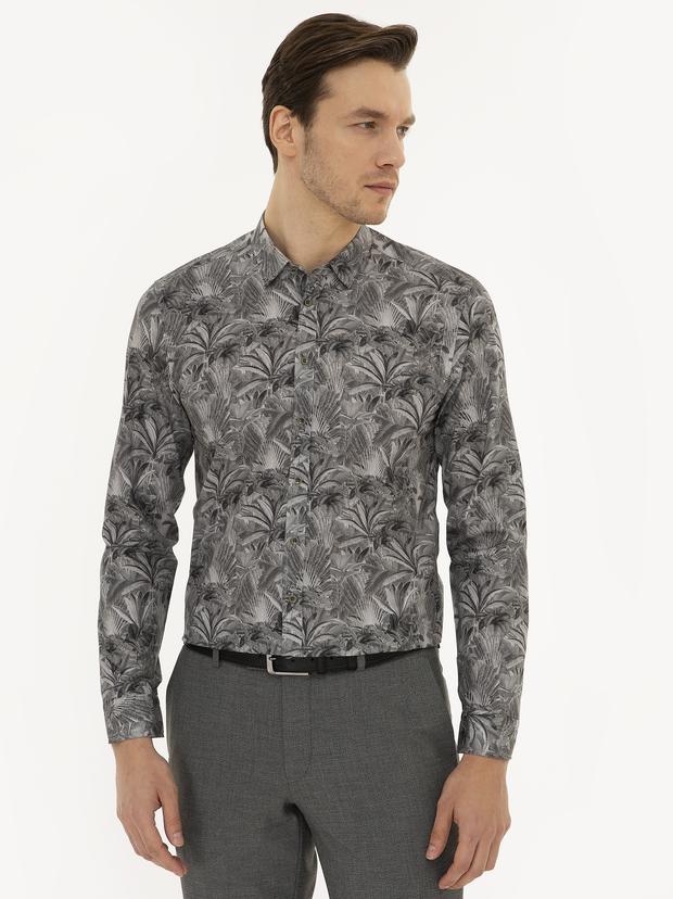 Haki Slim Fit Uzun Kollu Gömlek