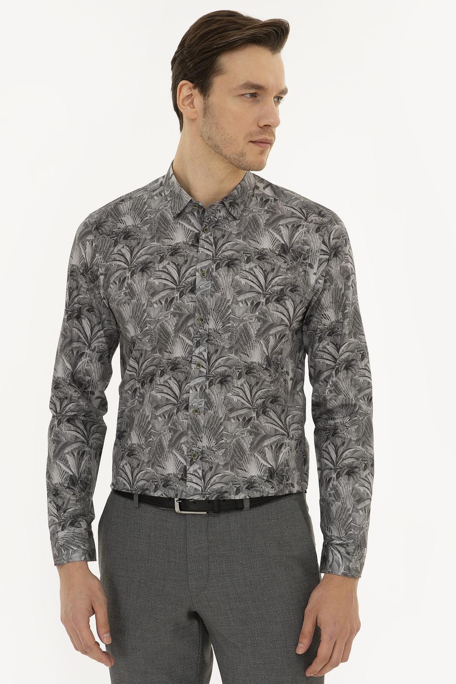 Haki Slim Fit Uzun Kollu Gömlek - 50220695005