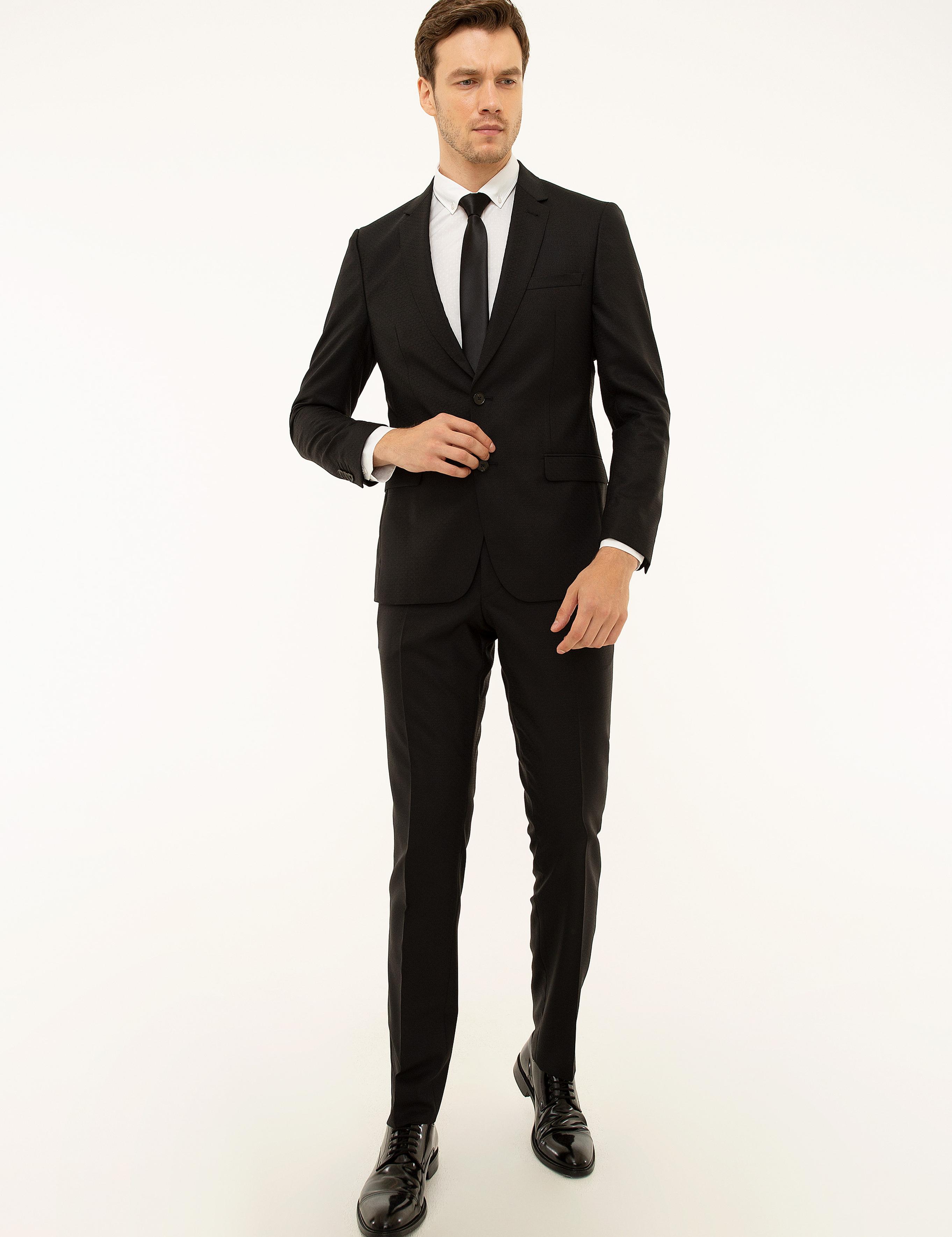 Siyah Slim Fit Smokin Damatlık - 50194218017