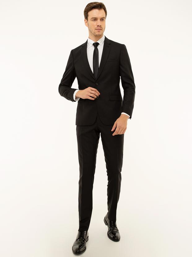 Siyah Slim Fit Smokin Damatlık