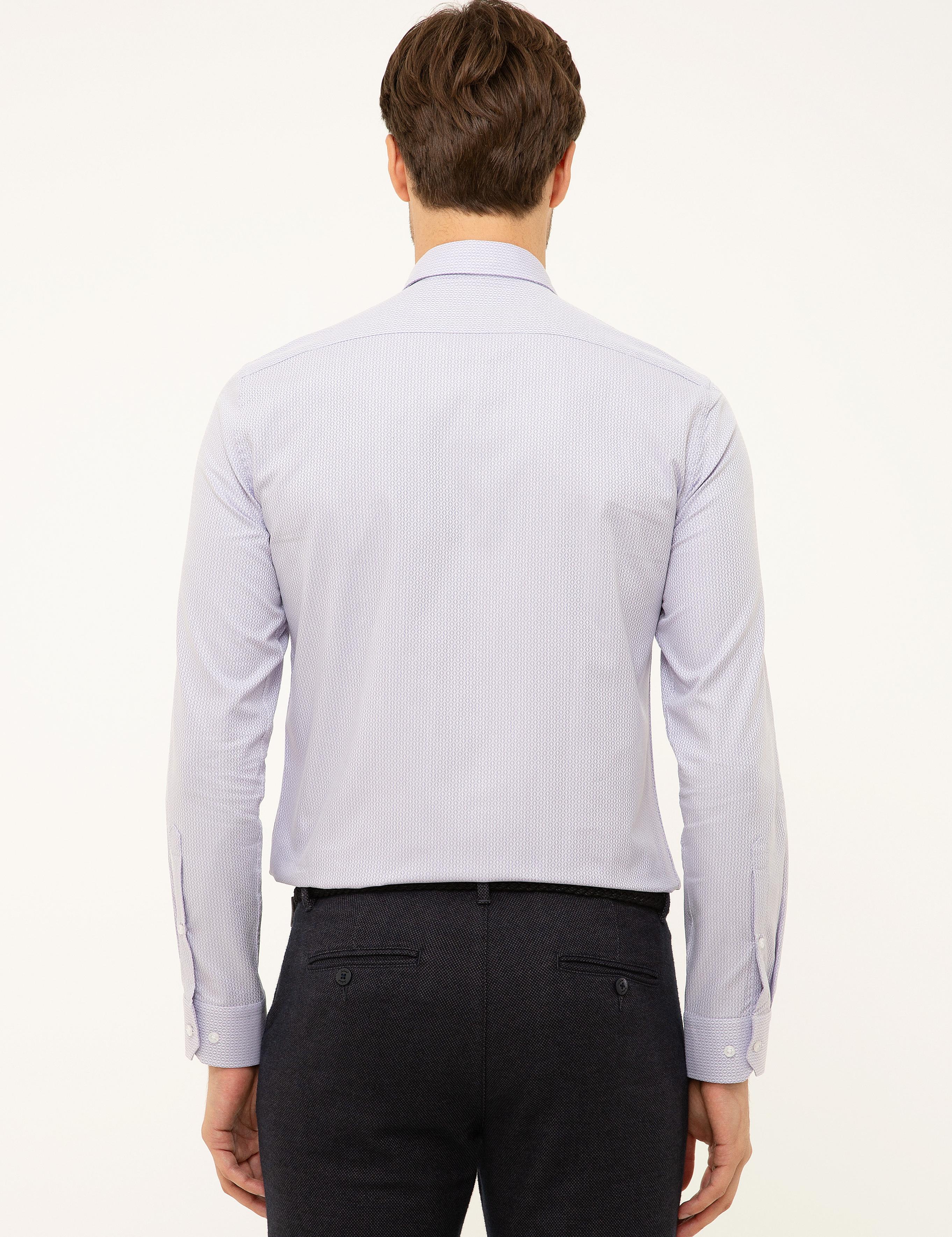 Lila Slim Fit Uzun Kollu Gömlek - 50199631005
