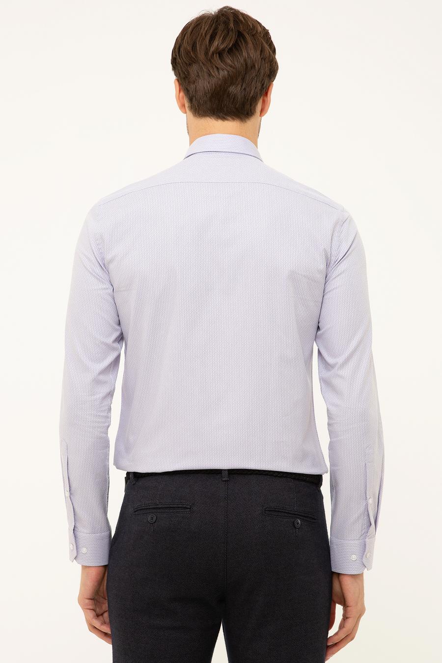Lila Slim Fit Uzun Kollu Gömlek - 50199631005
