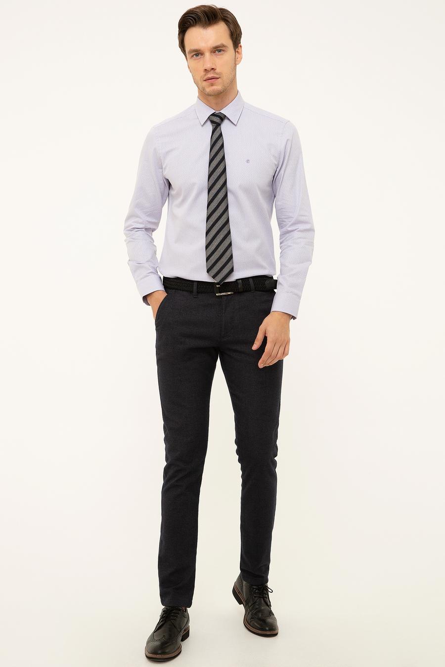 Lila Slim Fit Uzun Kollu Gömlek - 50199631005
