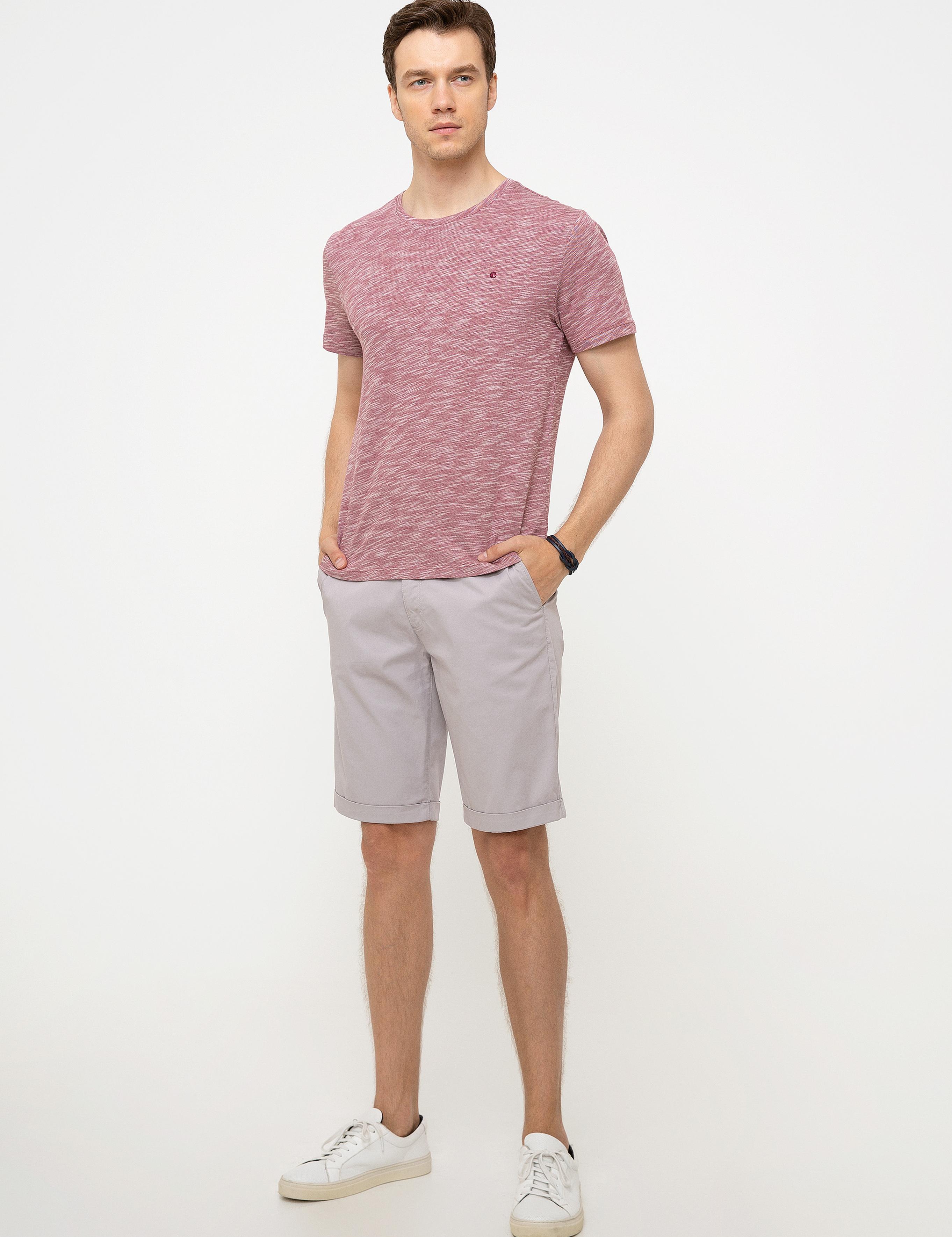 Bordo Bisiklet Yaka T-Shirt - 50202501055