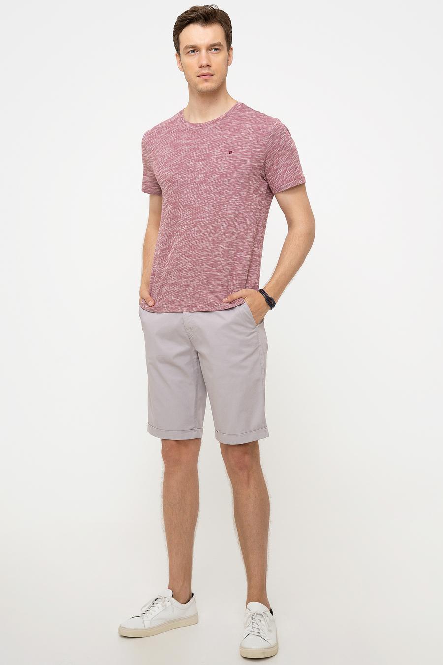 Bordo Bisiklet Yaka T-Shirt - 50202501055