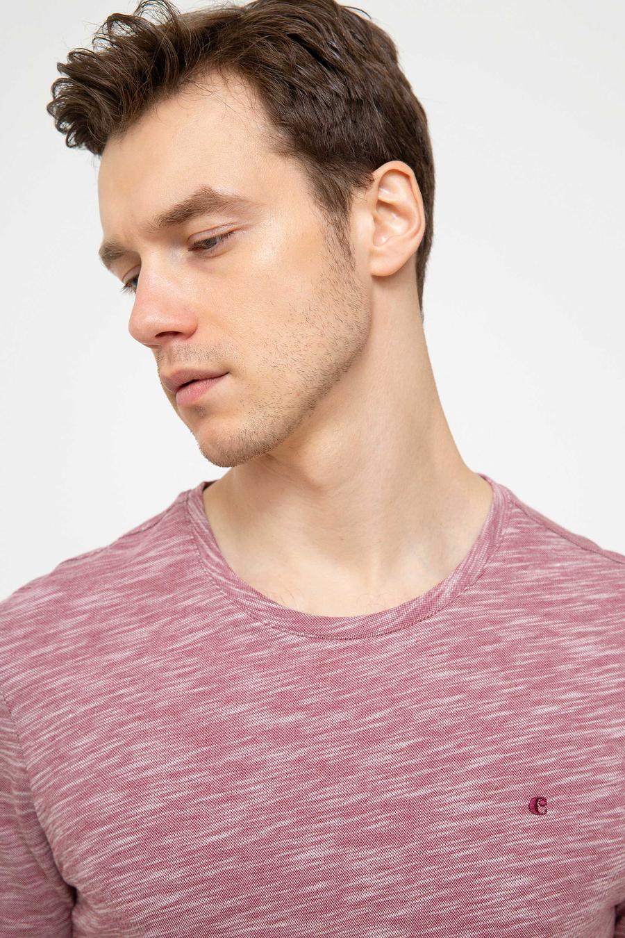 Bordo Bisiklet Yaka T-Shirt - 50202501055