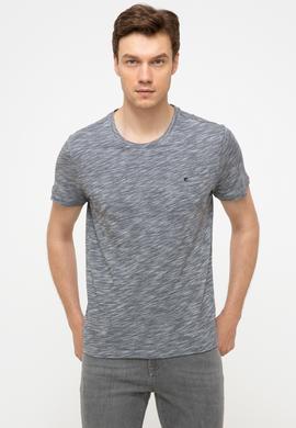 Lacivert Bisiklet Yaka T-Shirt