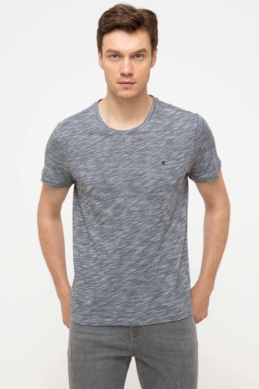 Lacivert Bisiklet Yaka T-Shirt - 50202501035