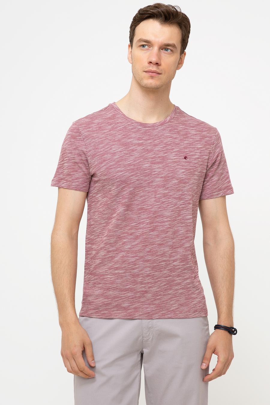 Bordo Bisiklet Yaka T-Shirt - 50202501055