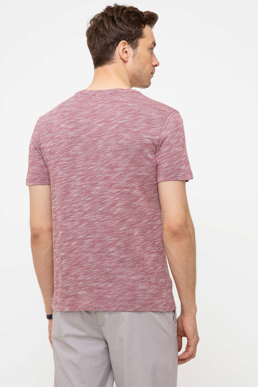Bordo Bisiklet Yaka T-Shirt - 50202501055