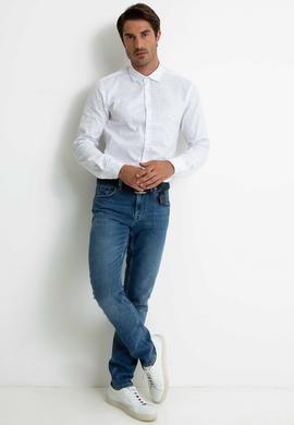 Beyaz Slim Fit Uzun Kollu Gömlek