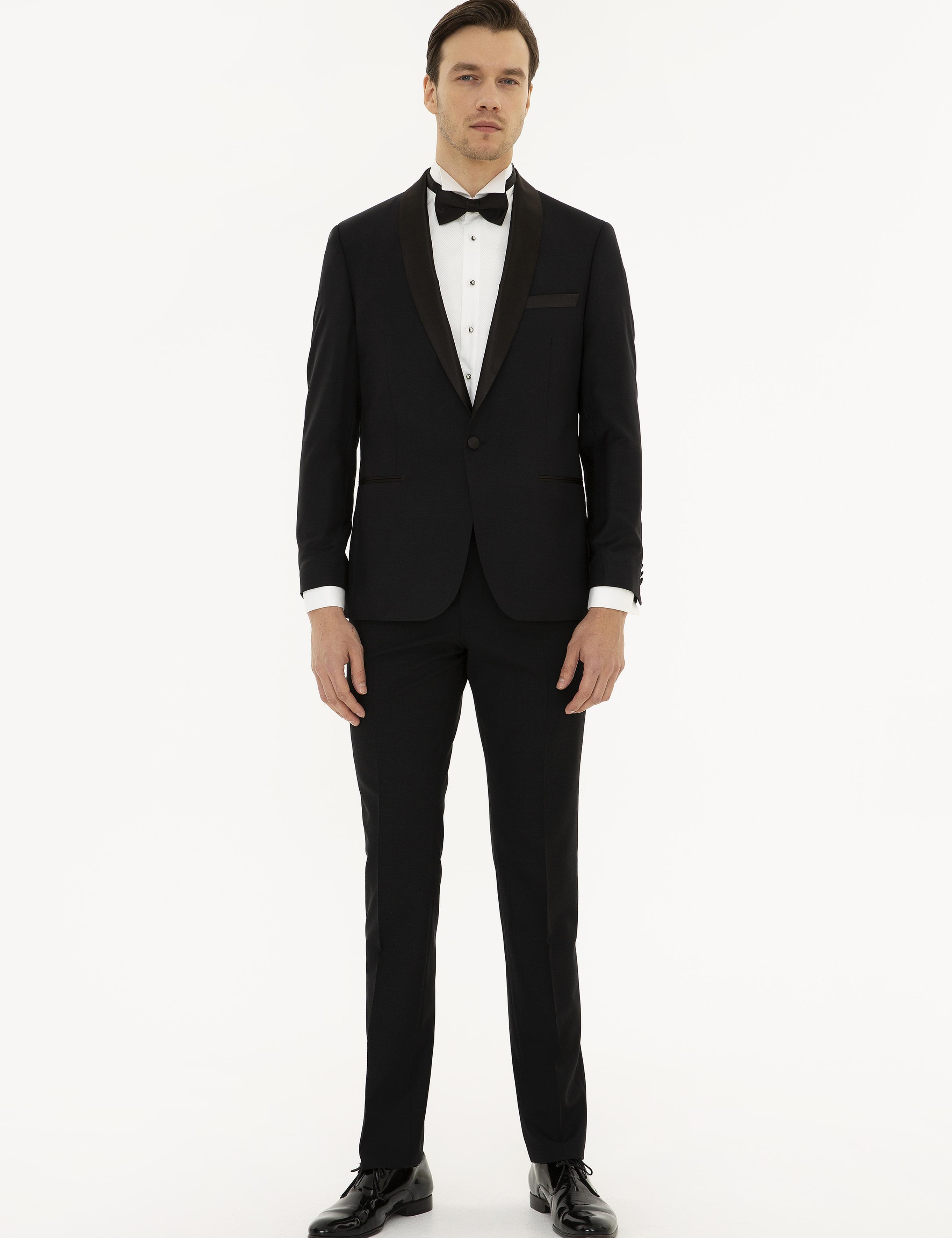 Siyah Slim Fit Smokin Ceket - 50204603017