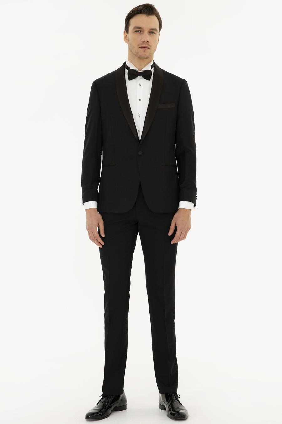 Siyah Slim Fit Smokin Ceket - 50204603017