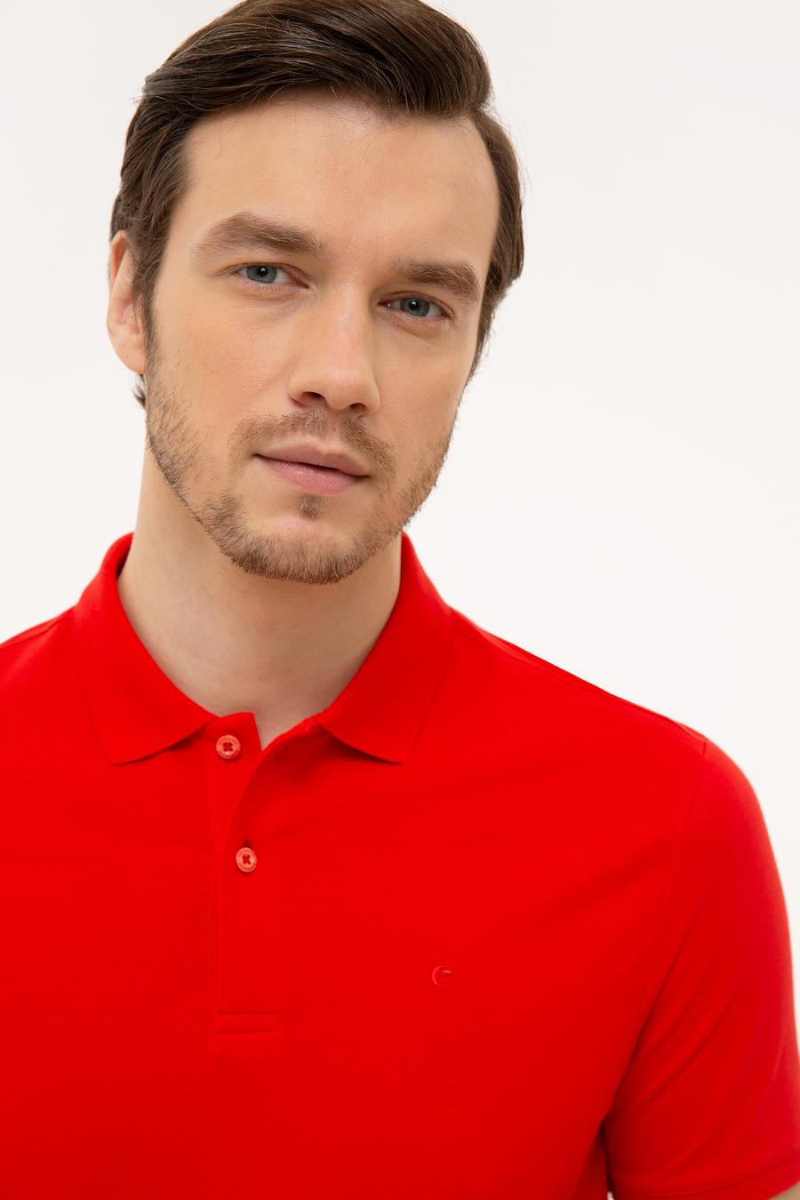 Nar Çiçeği Polo Yaka Basic T-Shirt - 50226962088